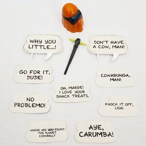 1990 THE SIMPSONS Action Figure Speech Bubbles & Homer Accessory Lot Bart Mattel